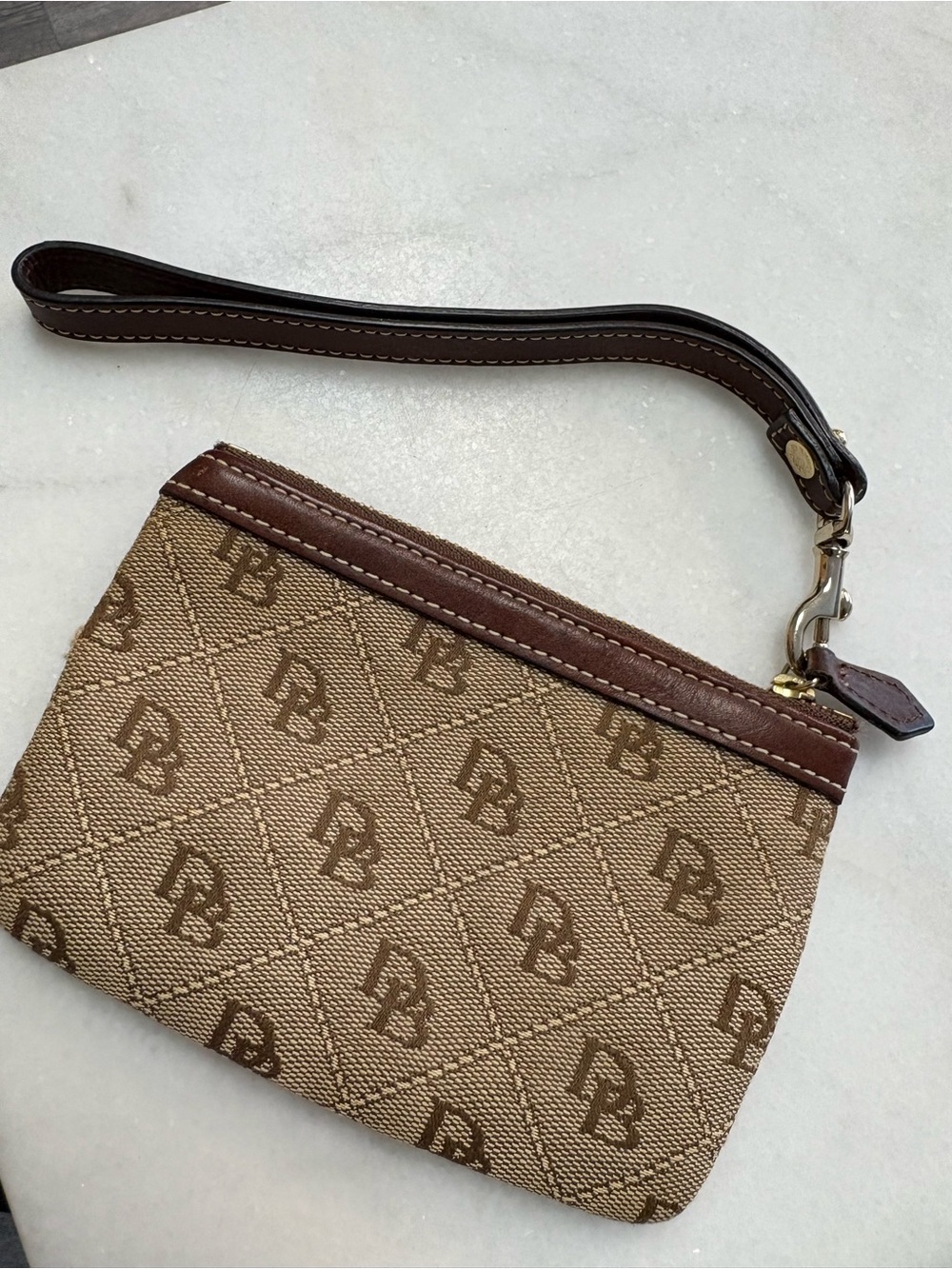 Dooney & Bourke Brown Monogram Wristlet Pouch